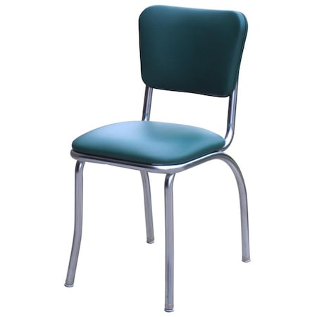 Richardson Seating Corp Richardson Seating Corp 4110GRN 4110 Diner Chair -Green- with 1 in. Pulled Seat -  Chrome - Green 4110GRN